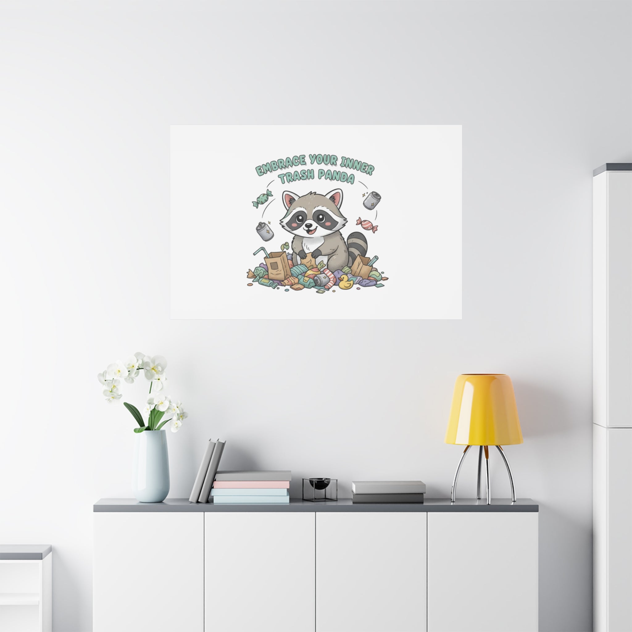 Embrace Your Inner Trash Panda Canvas | Matte Stretched Wall Art, Trash Animal Joy
