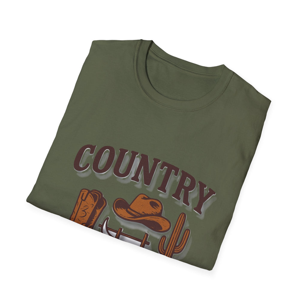 Country Western Skull Cowboy Boots T-Shirt | Cactus Ranch Rodeo
