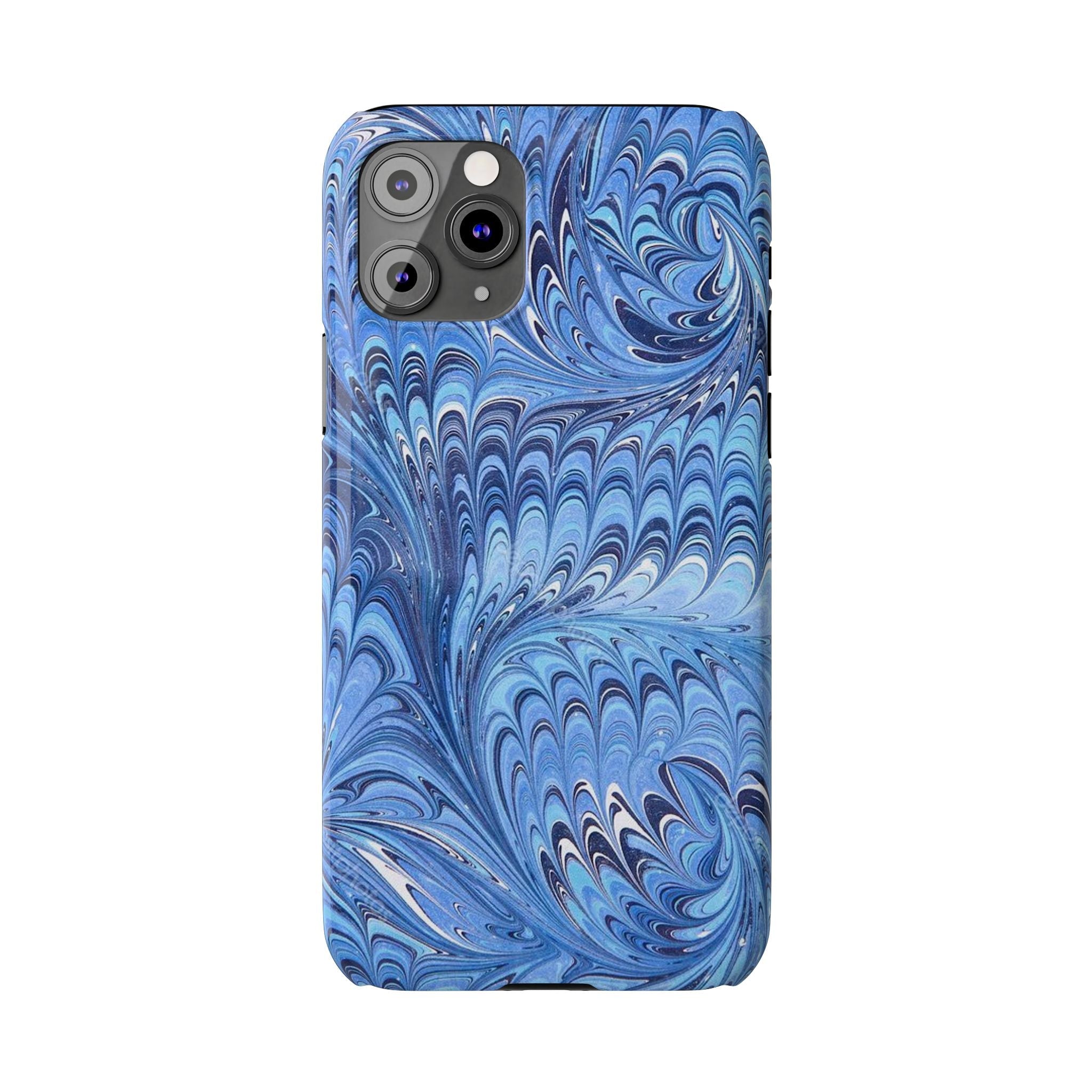 Deep Blue Italian Marbled Design Pallet Phone Case