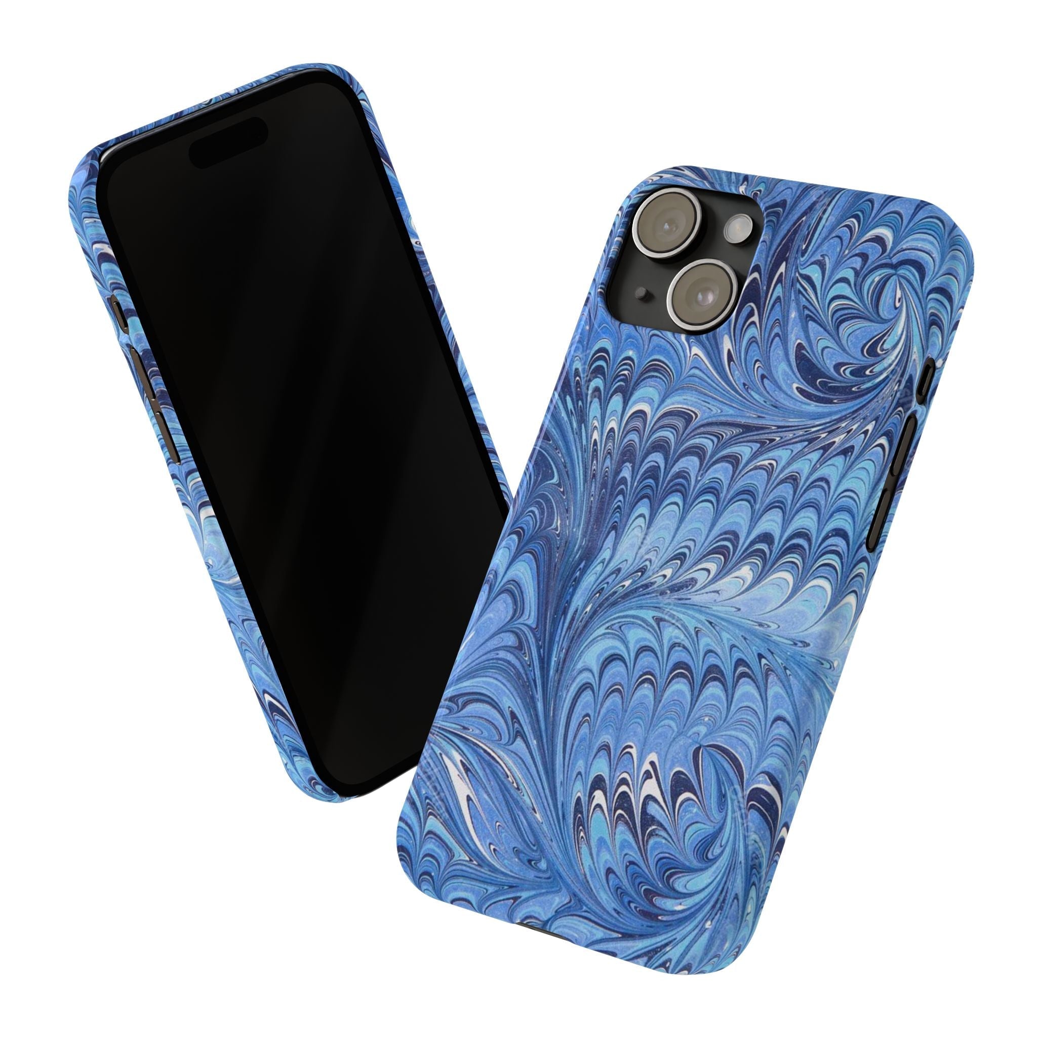 Deep Blue Italian Marbled Design Pallet Phone Case