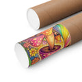 Psychedelic Mushroom Art Poster — Retro Rainbow Peace Wall Print