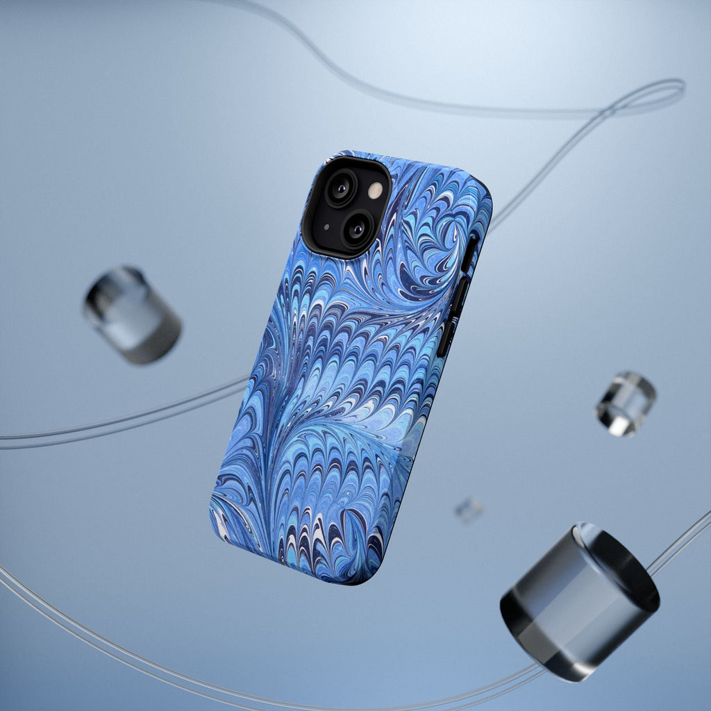 Blue Marbled Swirl Phone Case - Dual Layer Case