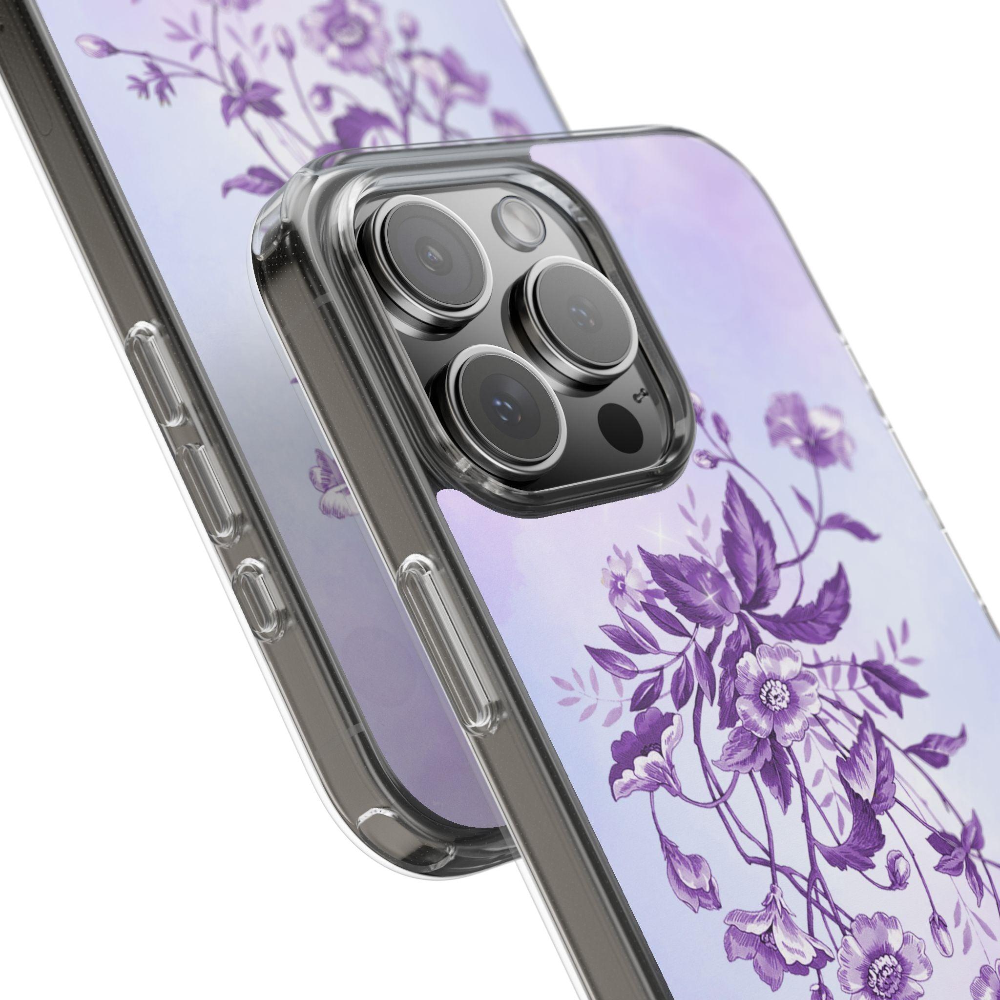 Floral design In Purple Clear Cases