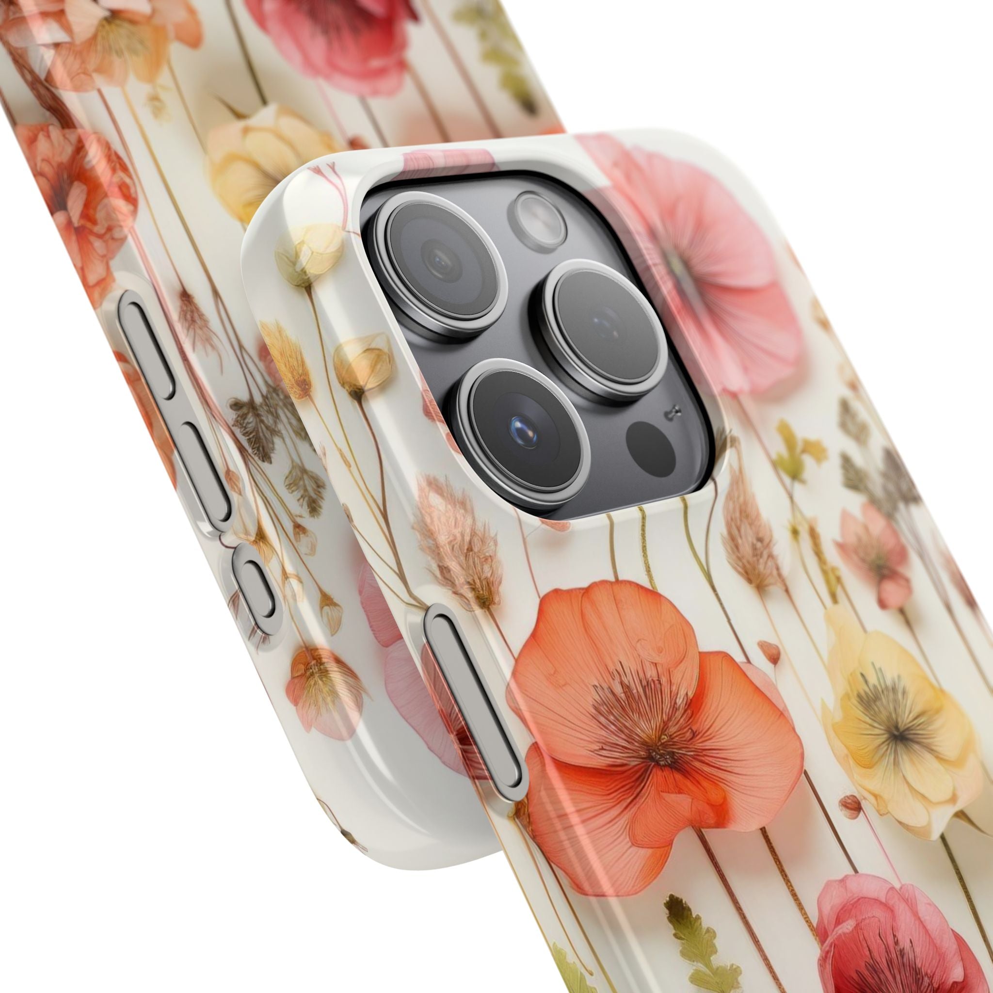 Pink Floral Pressed Flowers - Slim Case
