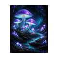 Fantasy Mushroom Poster — Glowing Purple Forest Rolled Art Print