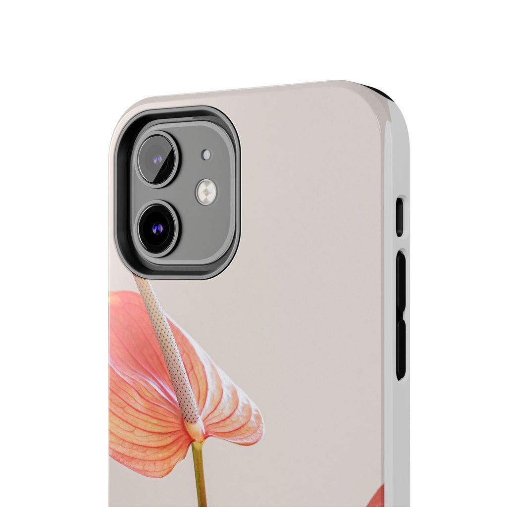 Orange Flower with Leaves Tough Phone Cases