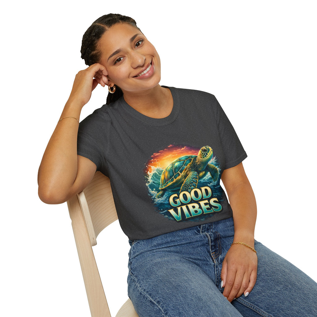 Sea Turtle 'Good Vibes' T-Shirt — Coastal Summer Surf Tee