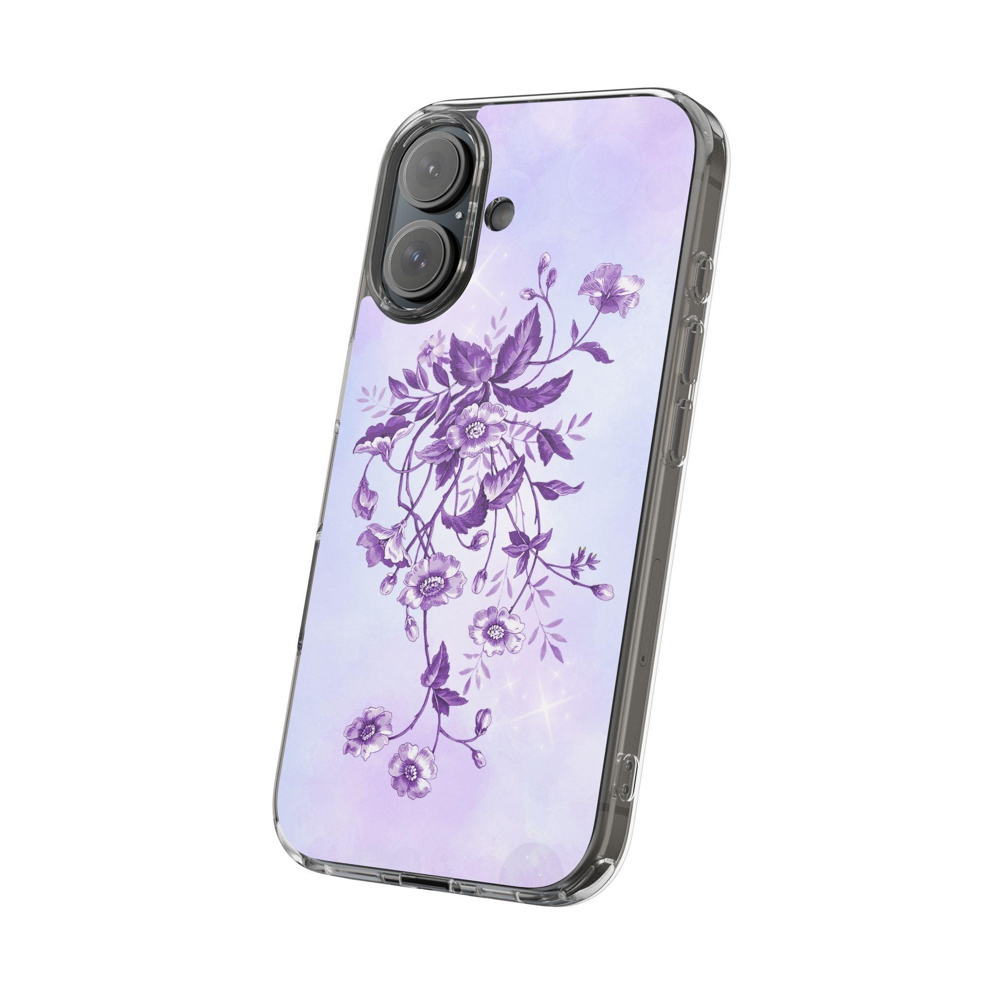 Floral design In Purple Clear Cases