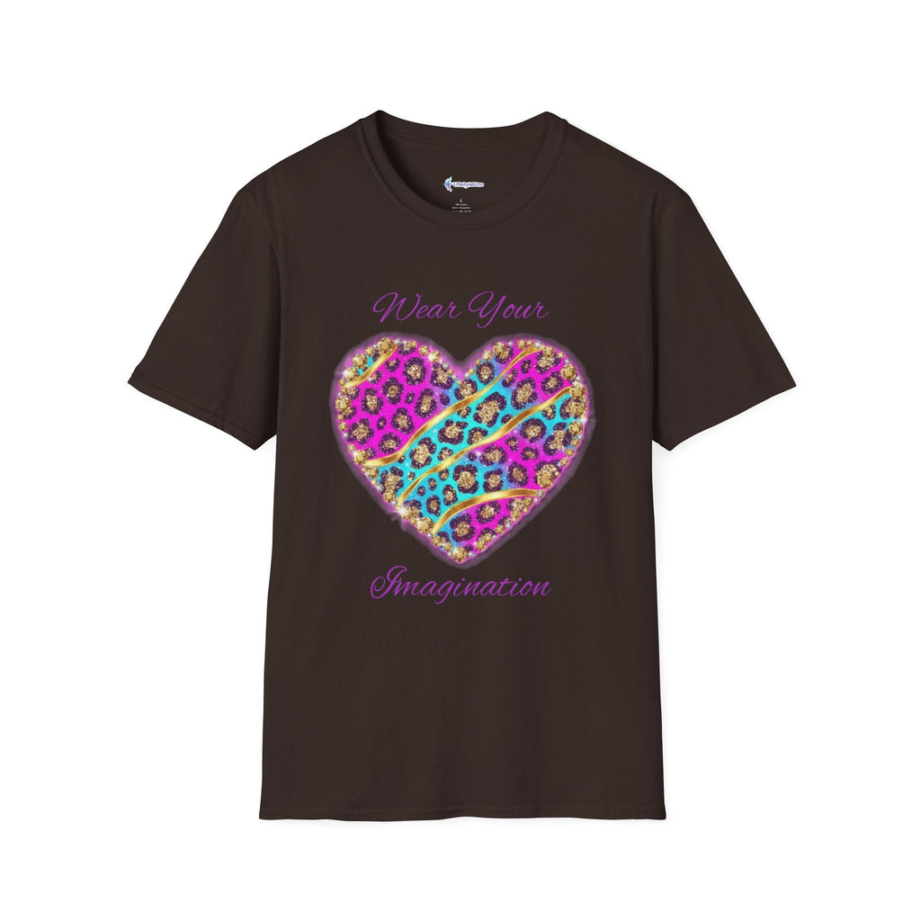 Heart Leopard Print T-Shirt - Wear Your Imagination - Colorful Animal Print Tee