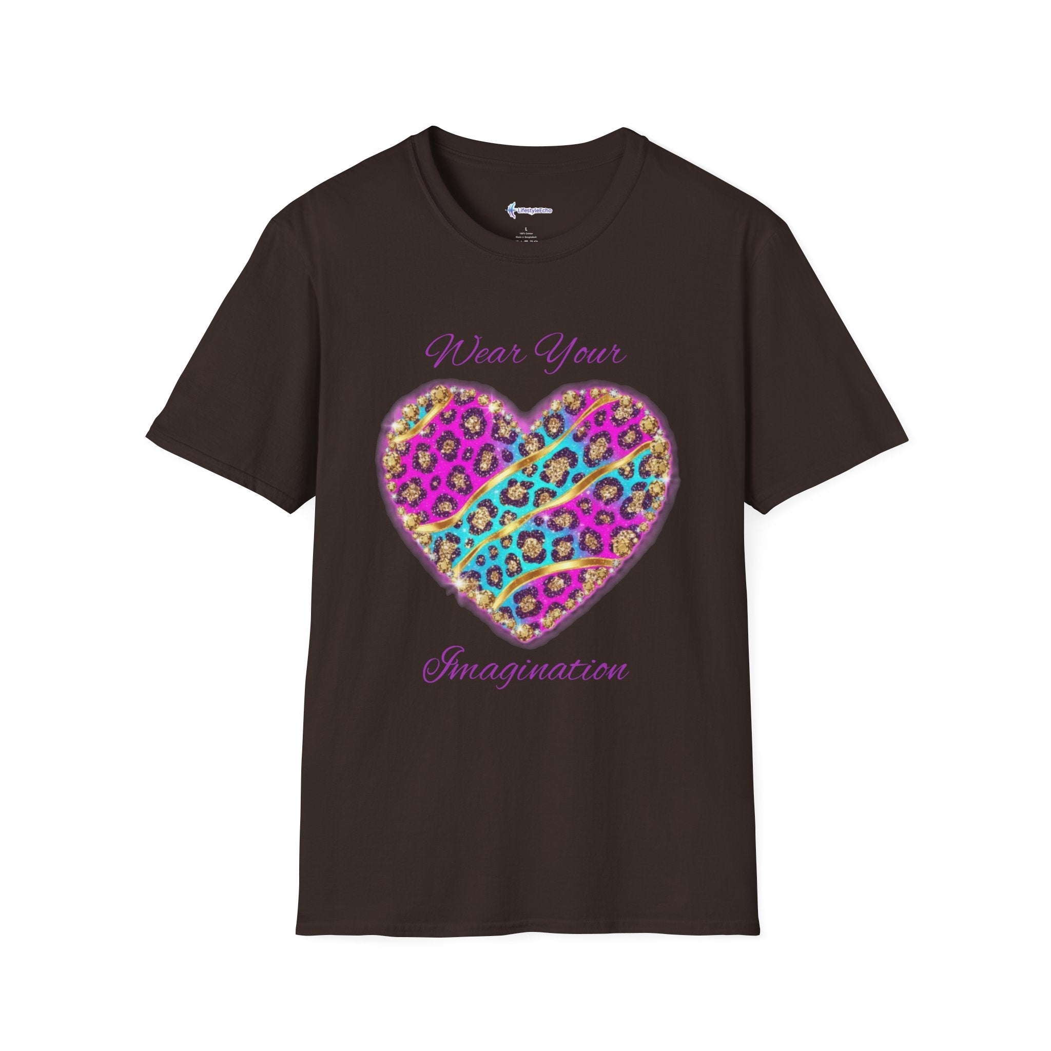 Heart Leopard Print T-Shirt - Wear Your Imagination - Colorful Animal Print Tee