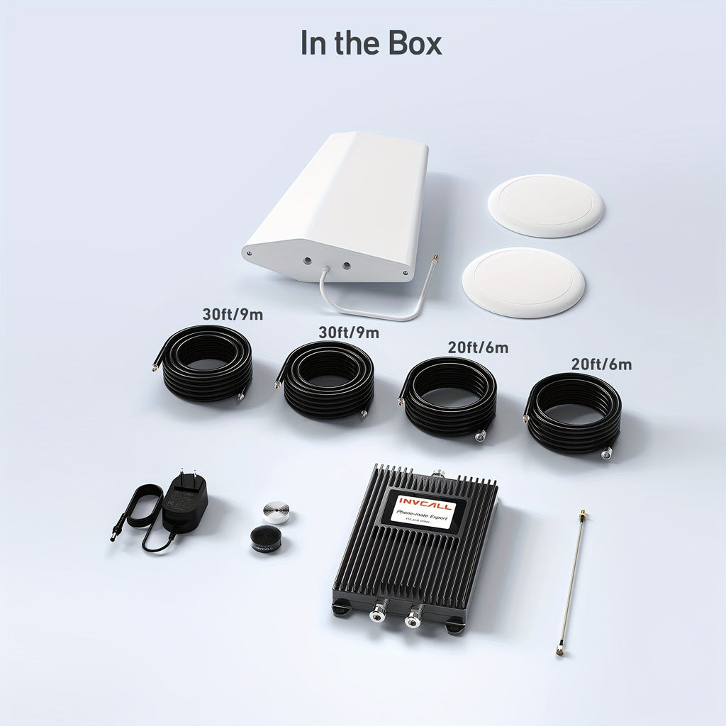 INVCALL Cell Phone Signal Booster For Large Office House With 2 Indoor Antennas, Cell Booster For 5G/4G LTE 3G, Up To 8, 000 Sq Ft, All U.S. Carriers, Band 2/4/5/12/13/17/25 FCC Approved