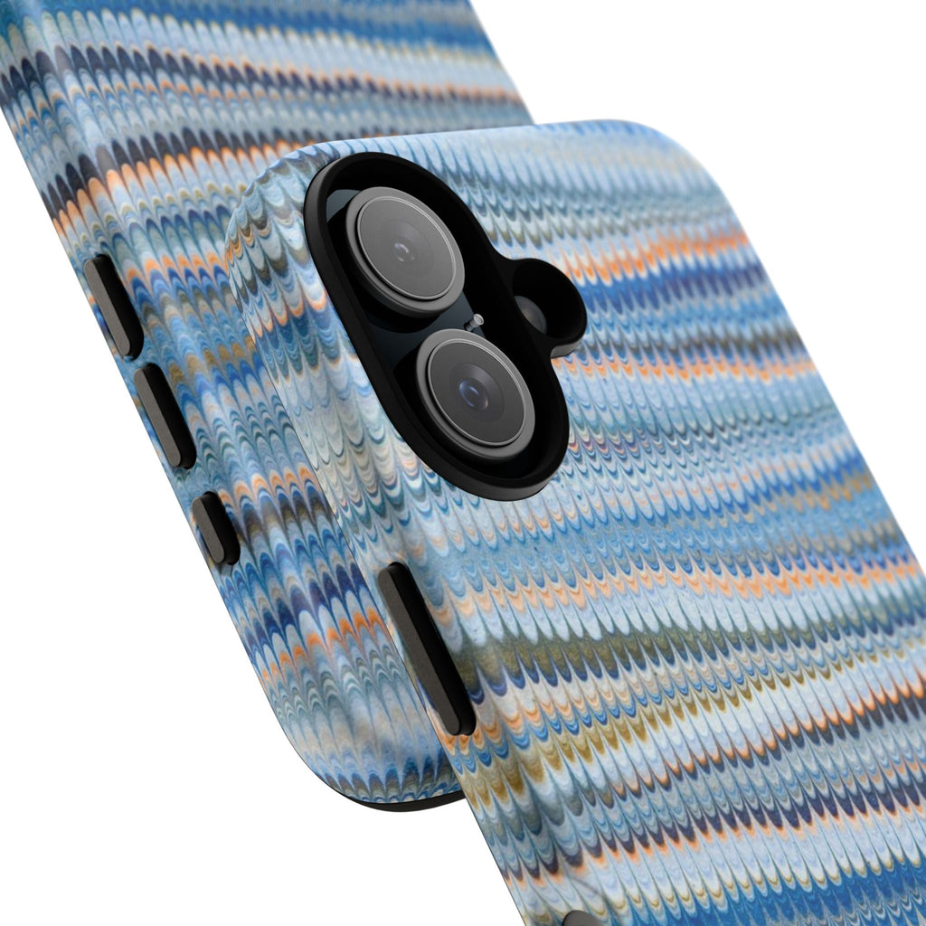 Blue Marbled Phone Cases iPhone 16 + Samsung + Apple + Google - all models, Vintage Marbled Design - Tough Cases