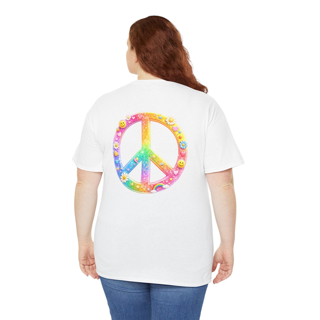 Peace Sign T-Shirt — Rainbow Smiley Hippie Tee