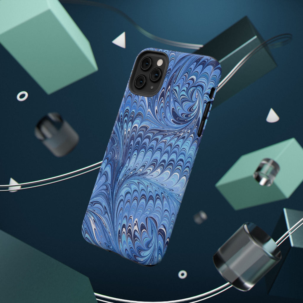 Blue Marbled Swirl Phone Case - Dual Layer Case