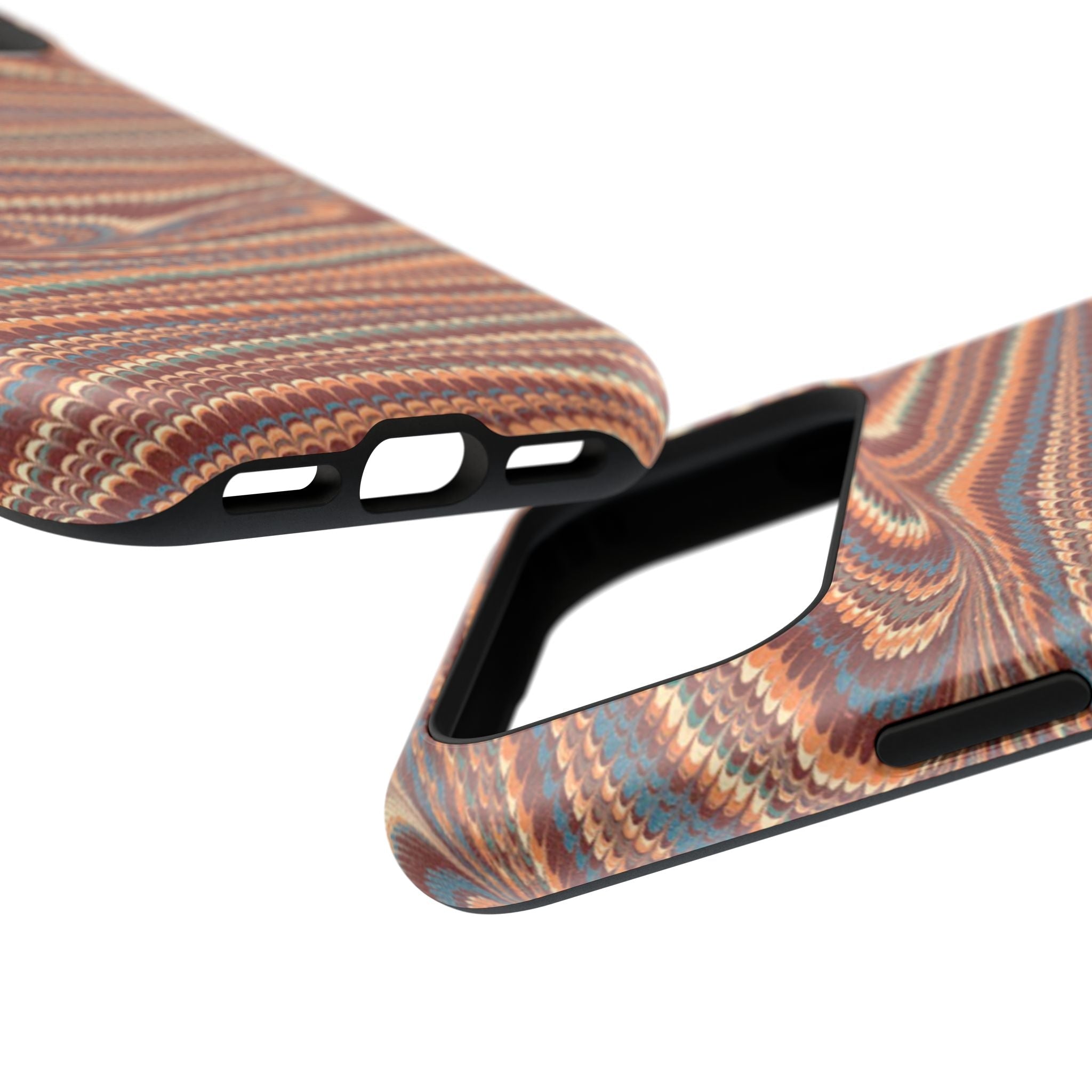 Neutrals Burgundy, Beige, Rust Hues Italian Vintage Marble Design Phone Case for Apple + Samsung