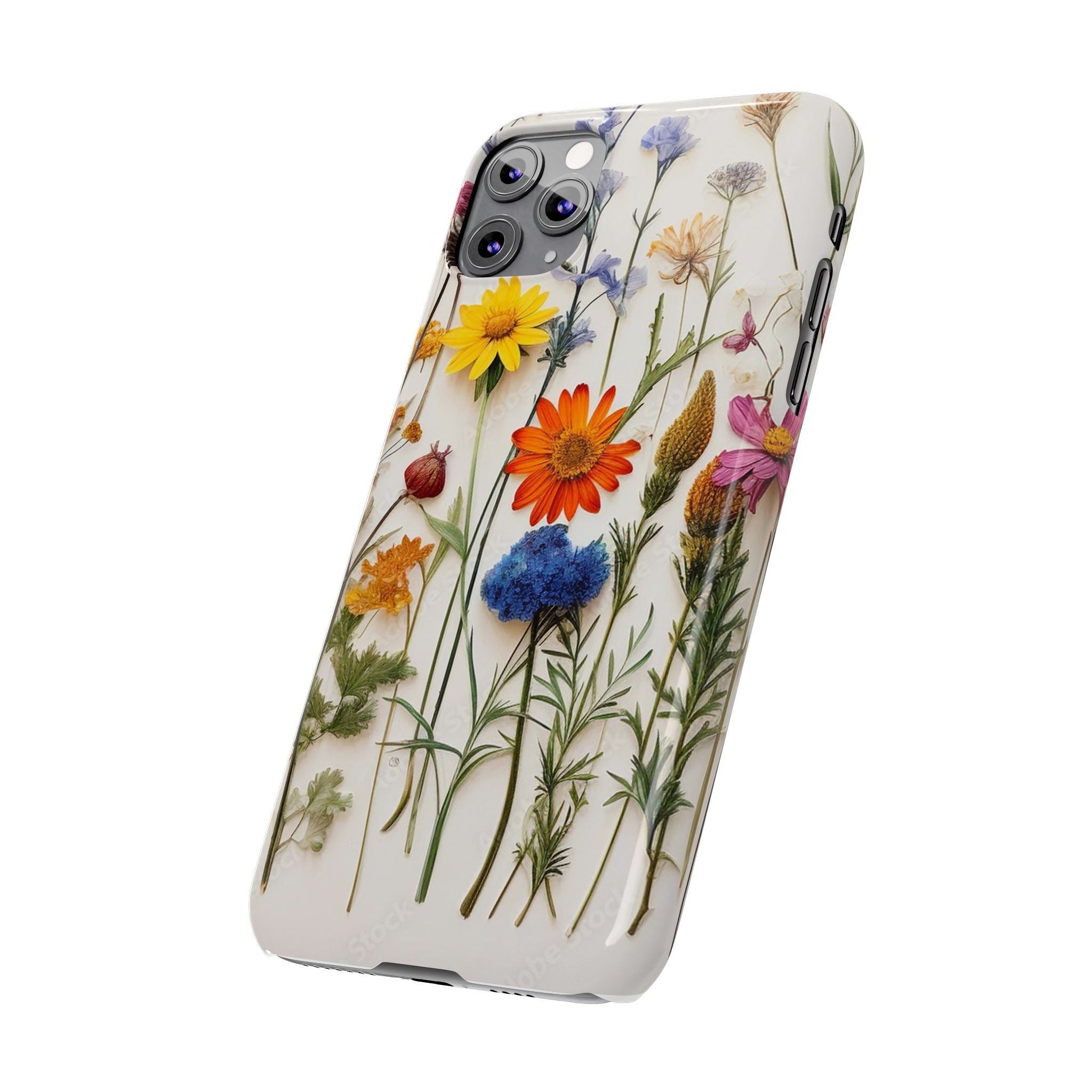 Floral Phone Cases, Slim Protective Cover, Pressed Flowers Design, iPhone 17 Case, Botanical Phone Accessories, Floral Theme Phone Case