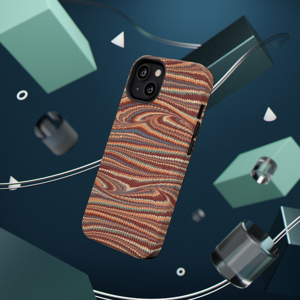 Neutrals Burgundy, Beige, Rust Hues Italian Vintage Marble Design Phone Case for Apple + Samsung