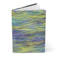Vintage Italian Marbled Hardcover Journal Lime Green and Purple