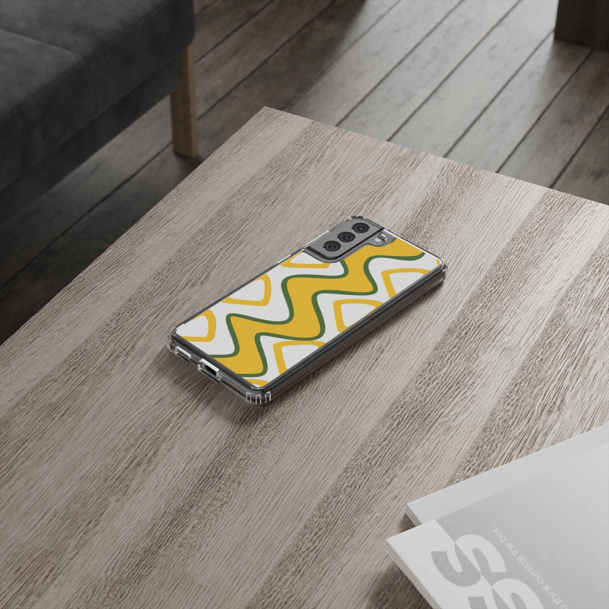 Bright Yellow Abstract With Shape Clear Cases