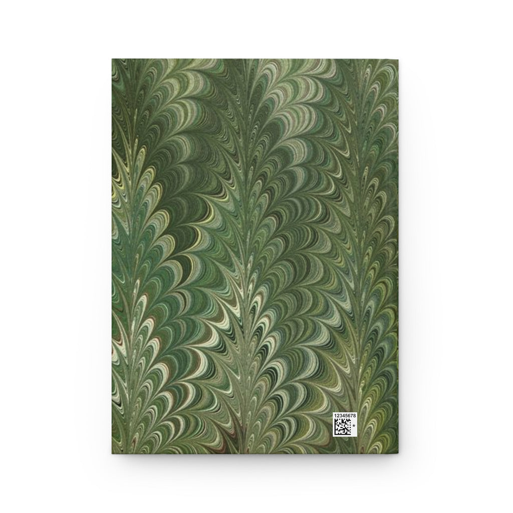 Italian Marble Hardcover Journal Matte, Green Hand-Painted Design, Artistic Notebook, Writing Diary, Lined Pages