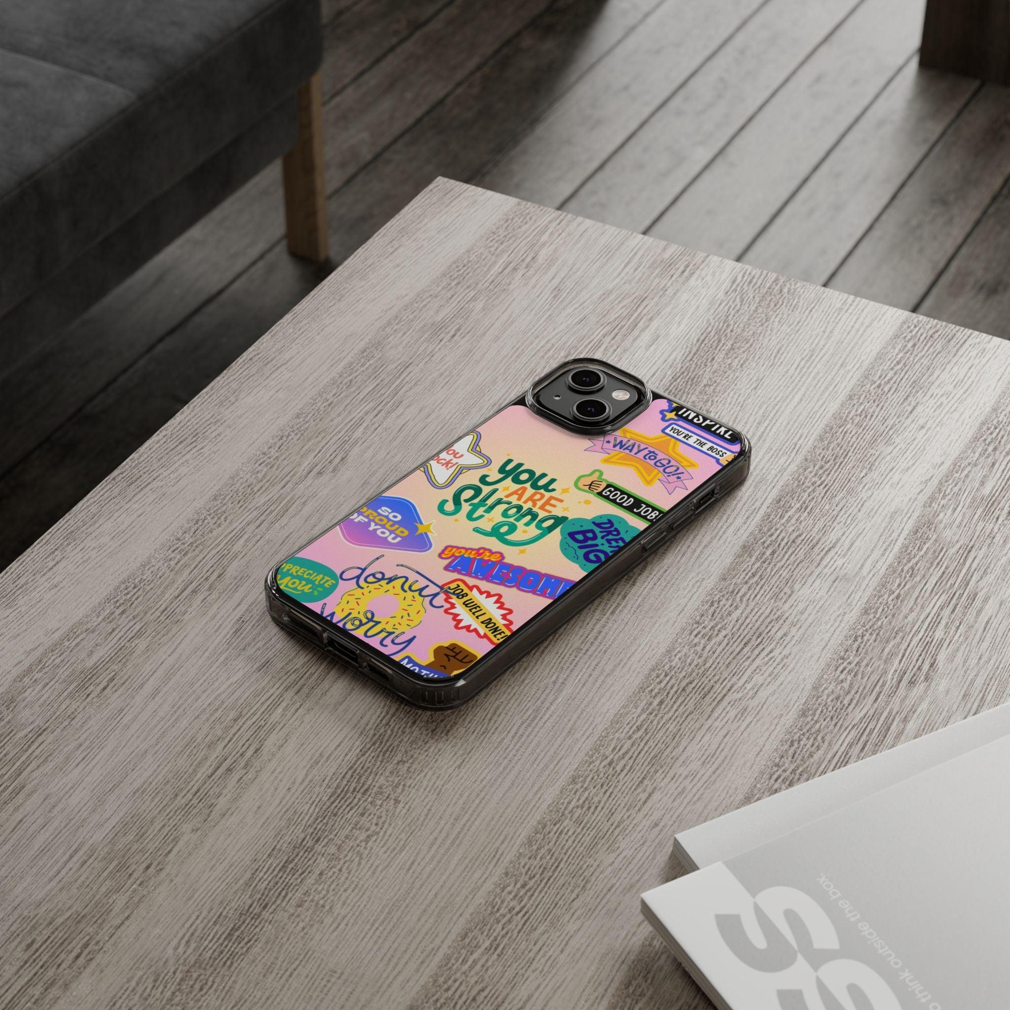 Motivational Stickers Clear Case