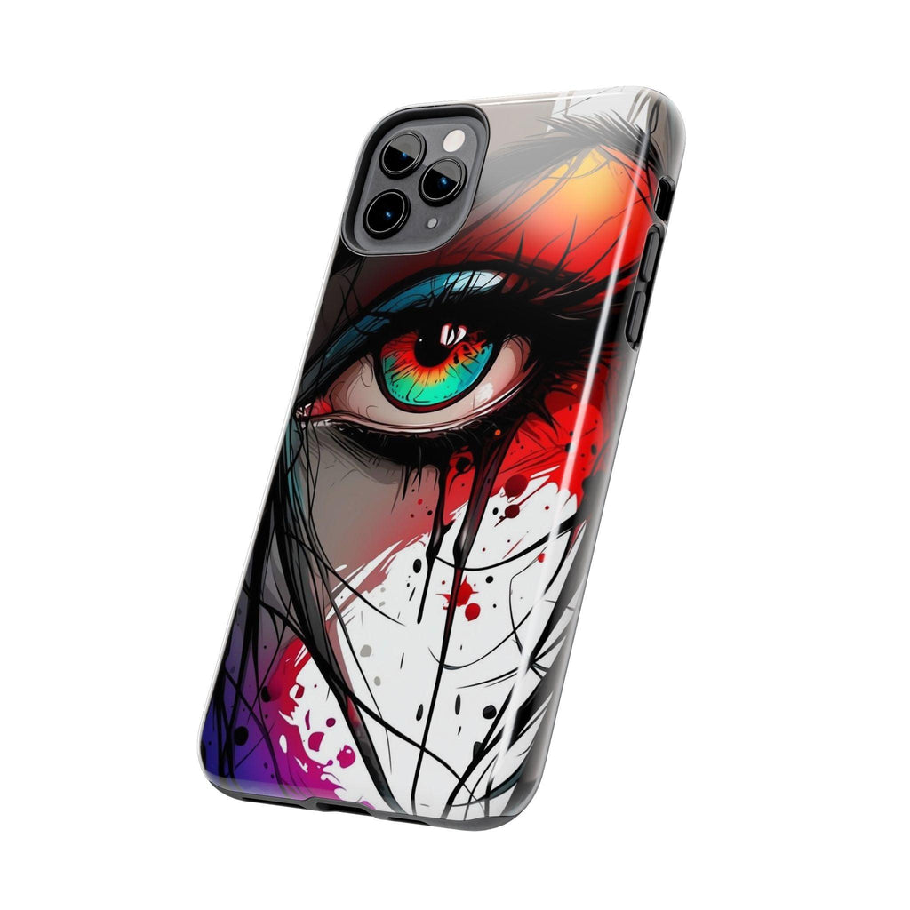 Girl Colorful Eye Painted Printed Tough Phone Case for iPhone & Samsung Galaxy - Artistic & Vibrant Design