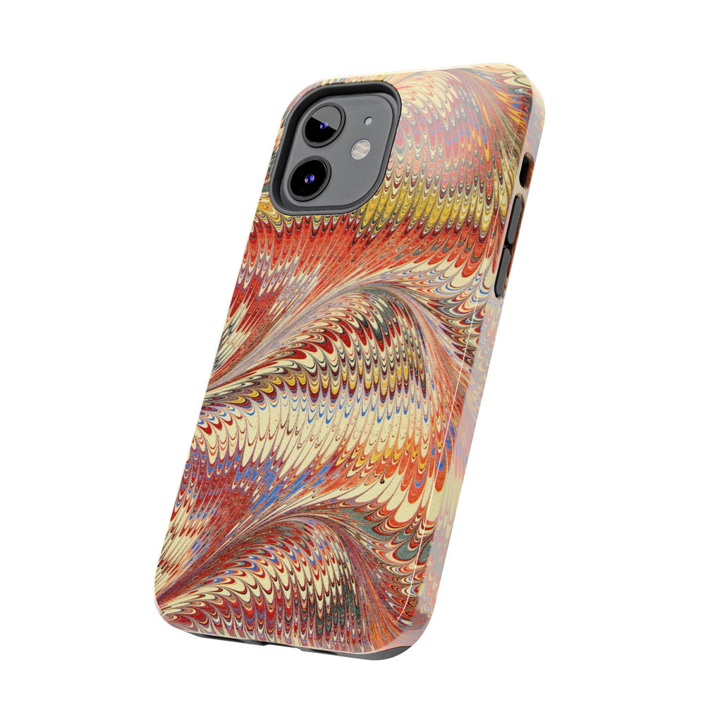 Rust and Gold Marble Italian Tough Phone Case — Durable Marbled Phone Case