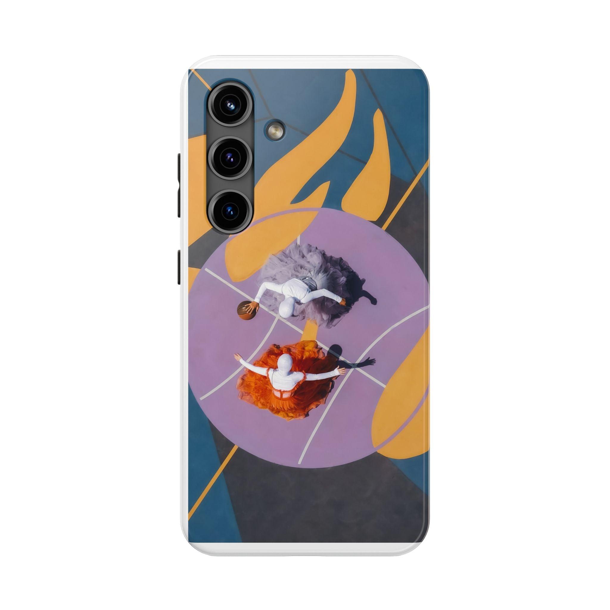 Two Womens Play basket ball Tough Phone Cases