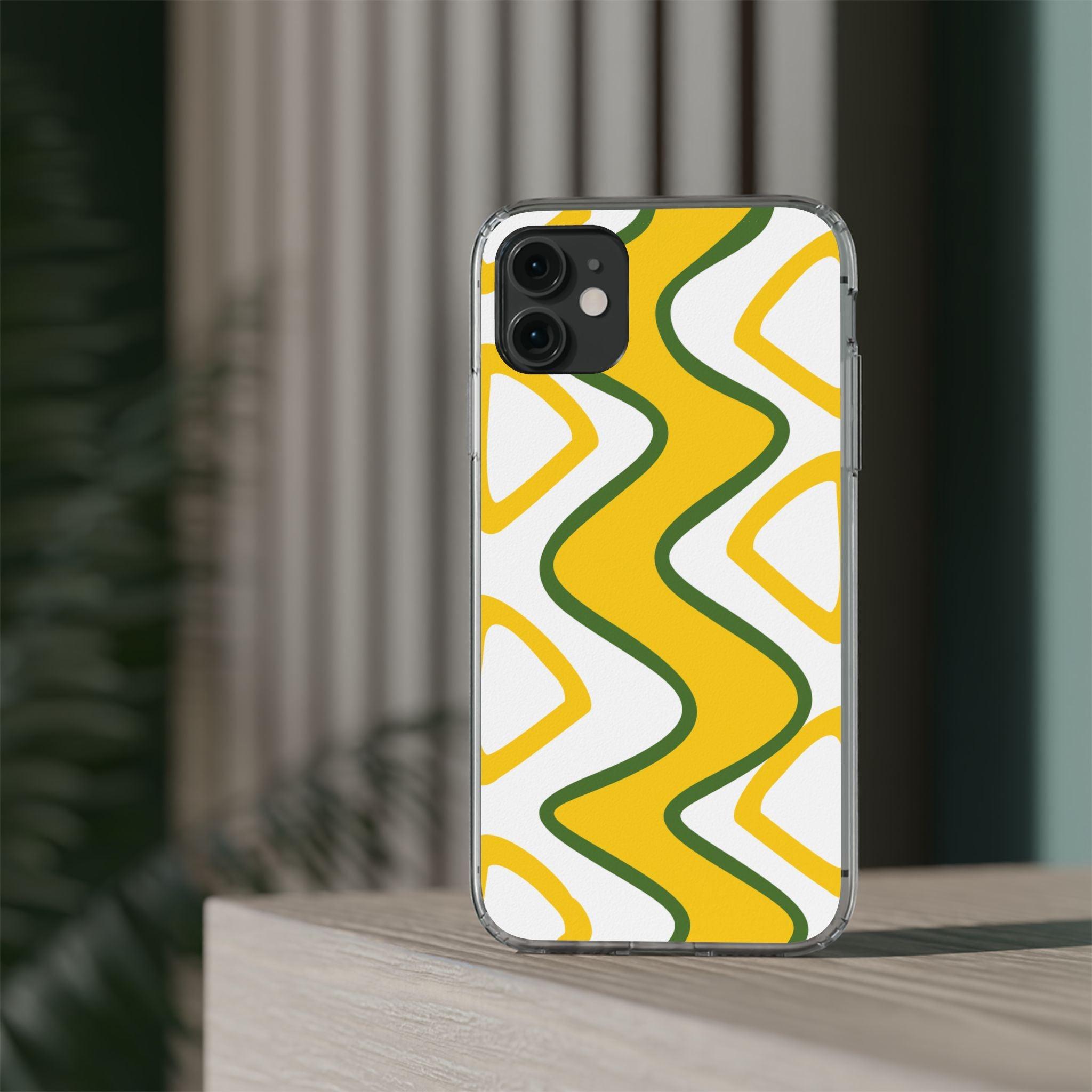 Bright Yellow Abstract With Shape Clear Cases