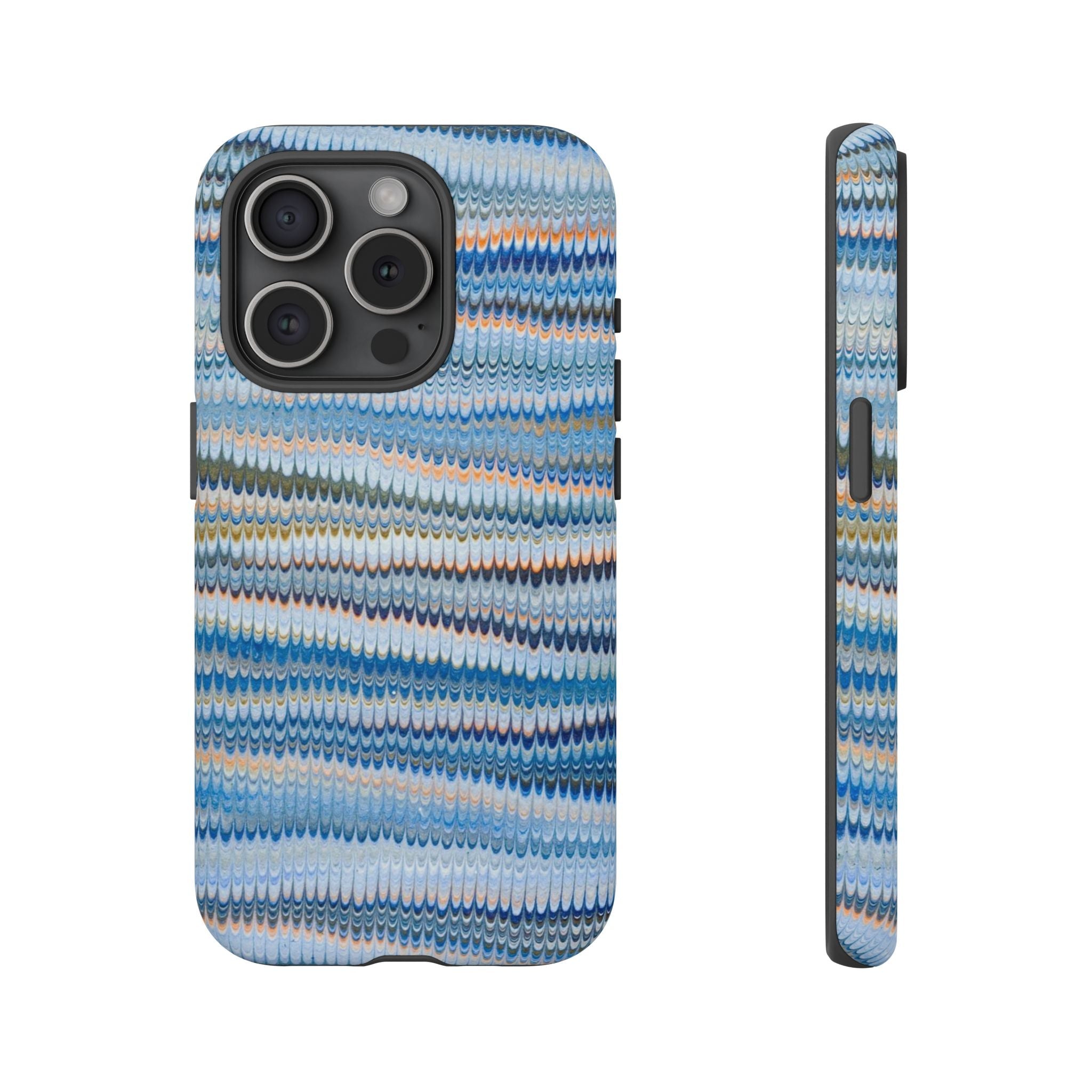 Blue Marbled Phone Cases iPhone + Samsung - all models, Vintage Marbled Design - Tough Cases