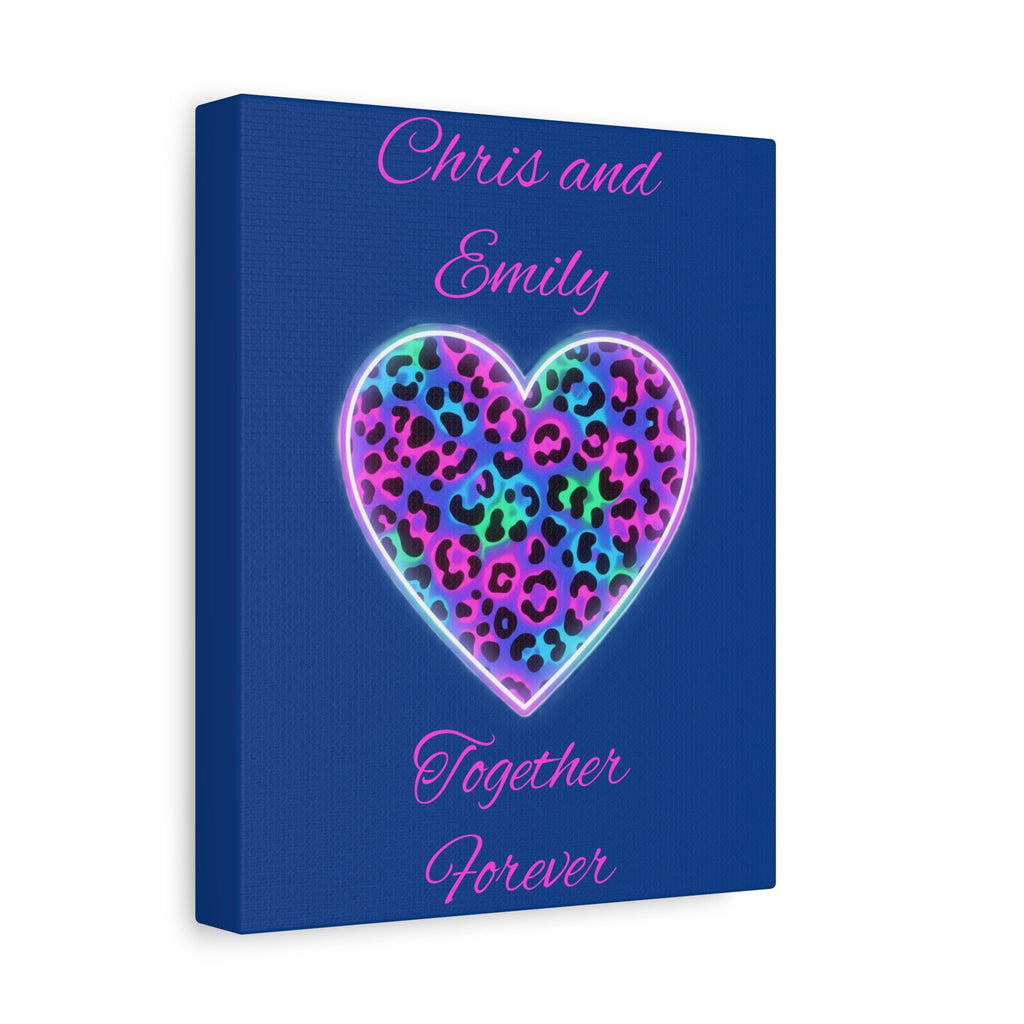 Personalized Neon Leopard Heart Canvas - Make it your own