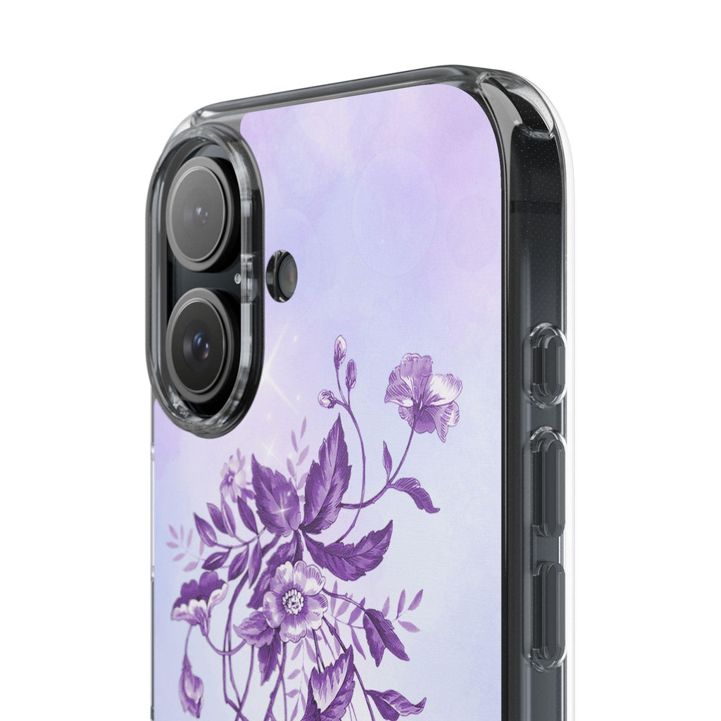Floral design In Purple Clear Cases