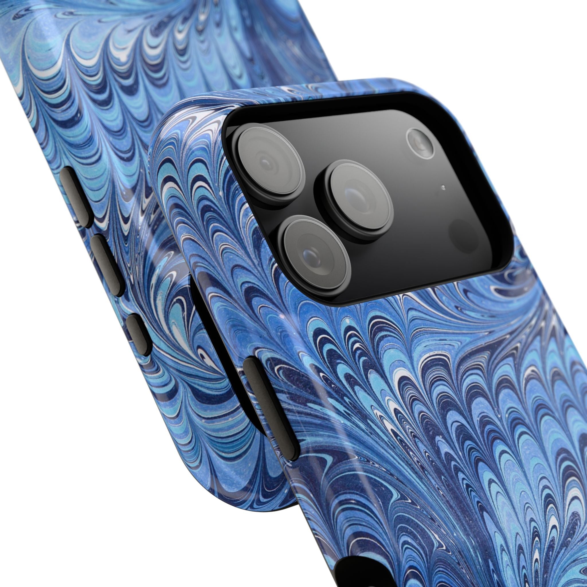 Blue Marbled Swirl Phone Case - Dual Layer Case