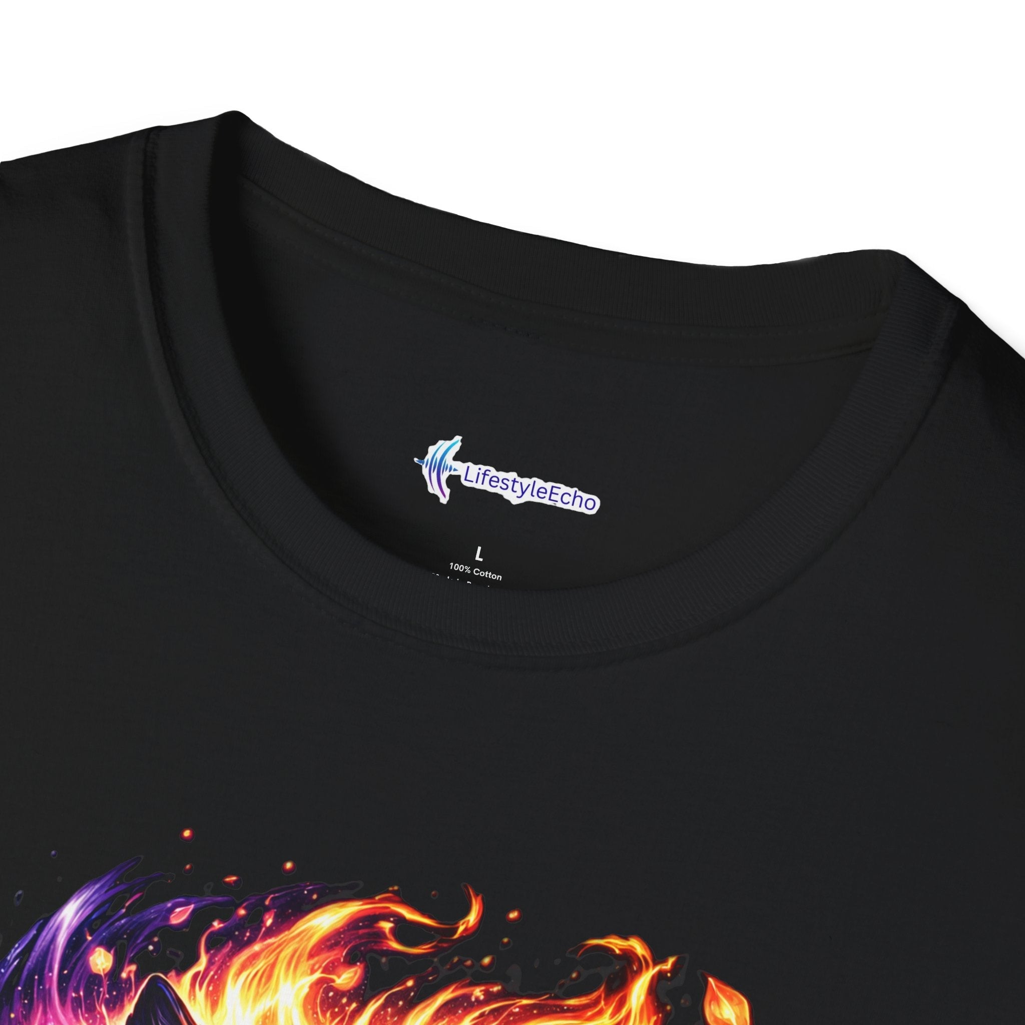Cosmic Fire Wolf T-Shirt — Vibrant Mystic Wolf Graphic Tee