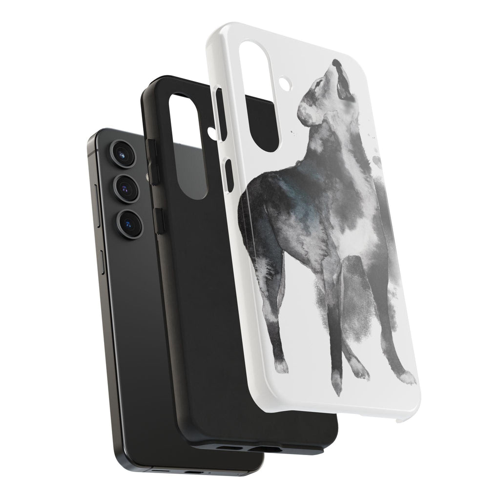 Black and White Dog Printed Tough Phone Cases