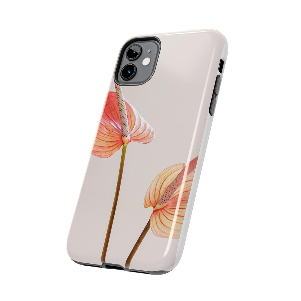 Orange Flower with Leaves Tough Phone Cases