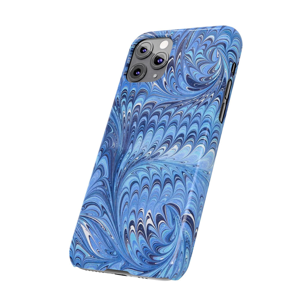 Deep Blue Italian Marbled Design Pallet Phone Case