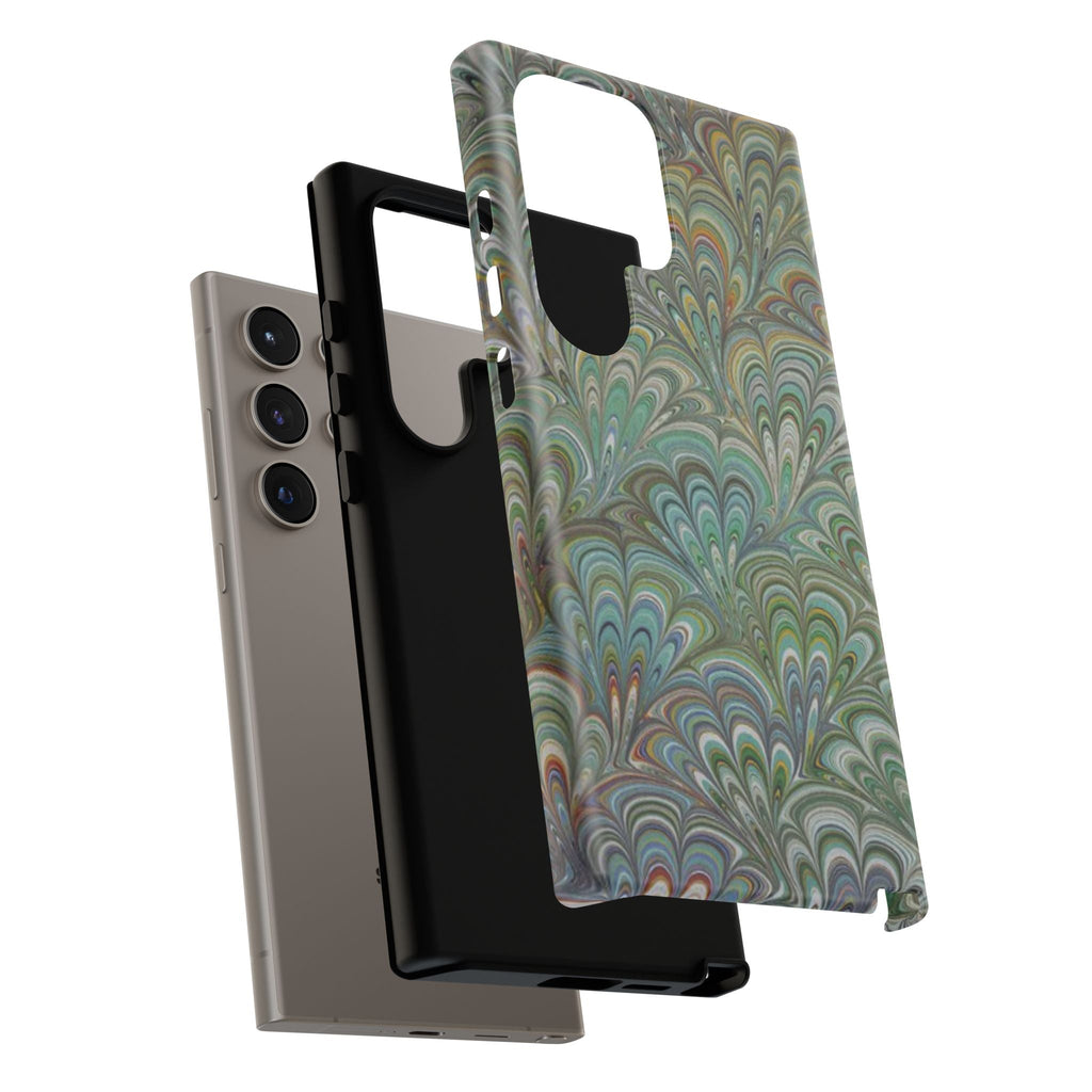 Green Peacock Marbled Phone Case — "Tough Cases" Ultra-Tough Protective Cover