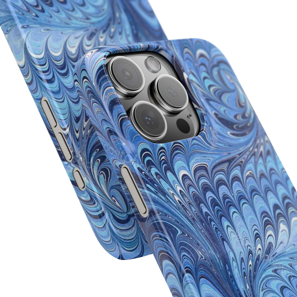 Deep Blue Italian Marbled Design Pallet Phone Case
