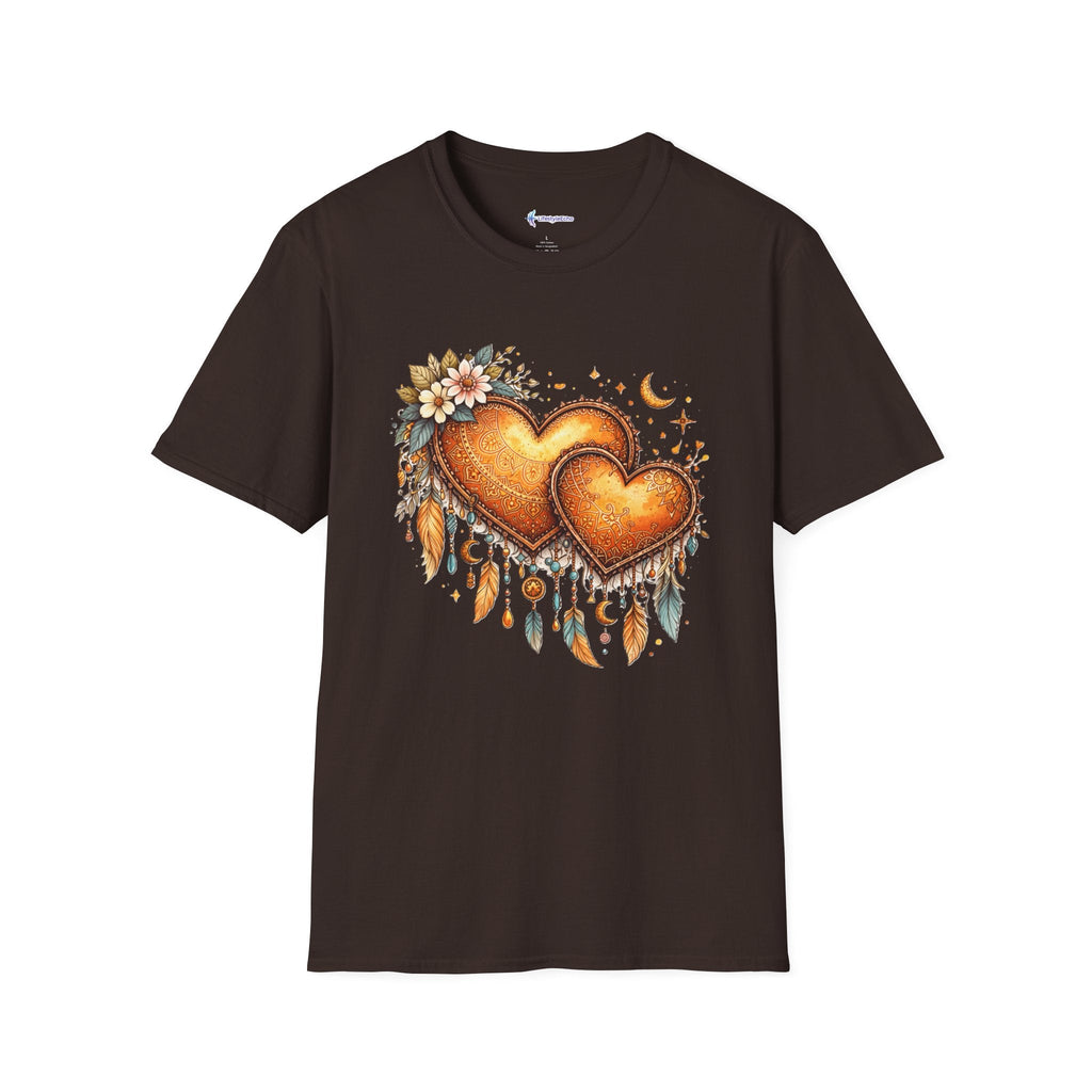 Boho Henna Heart T-Shirt - Native American Valentine Design
