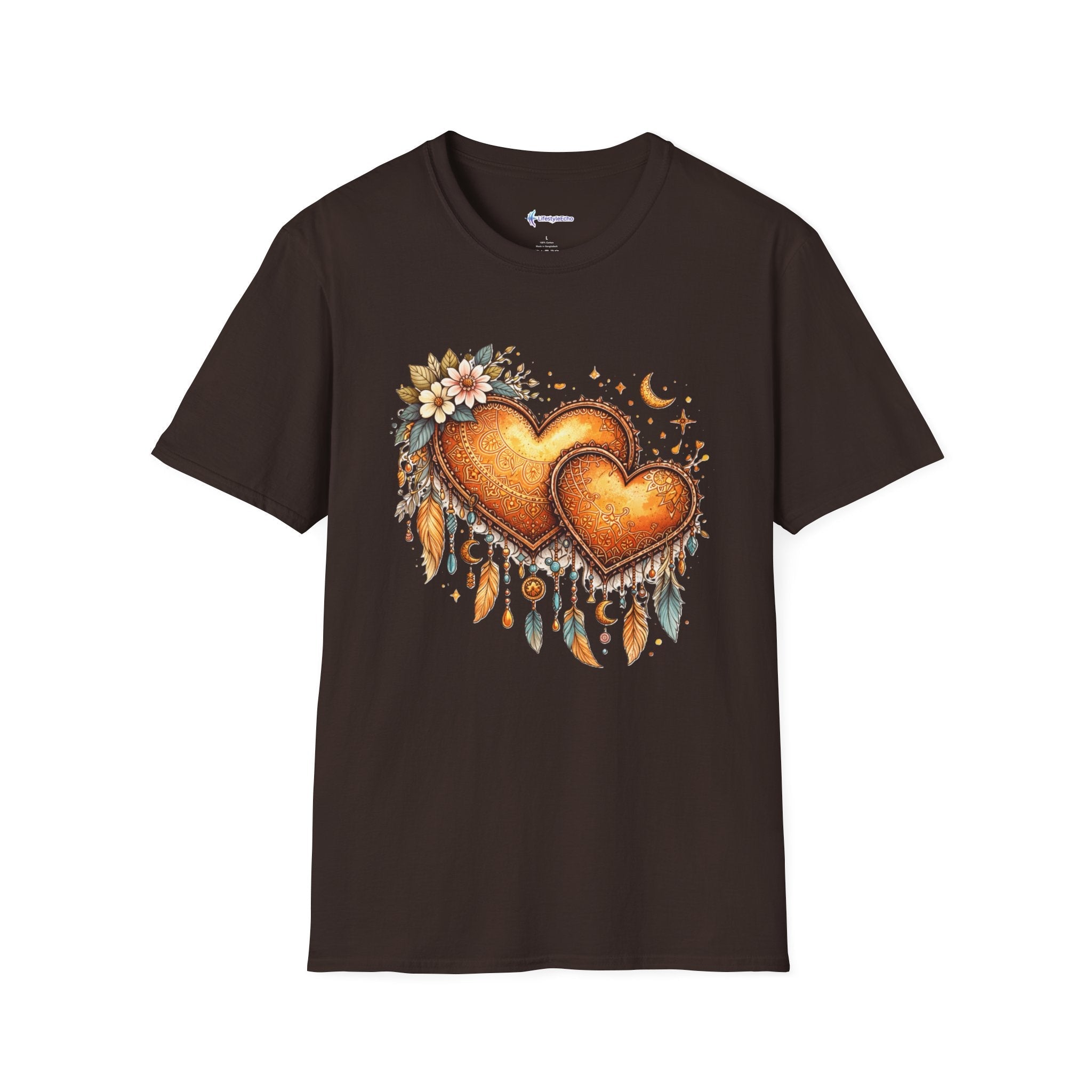 Boho Henna Heart T-Shirt - Native American Valentine Design