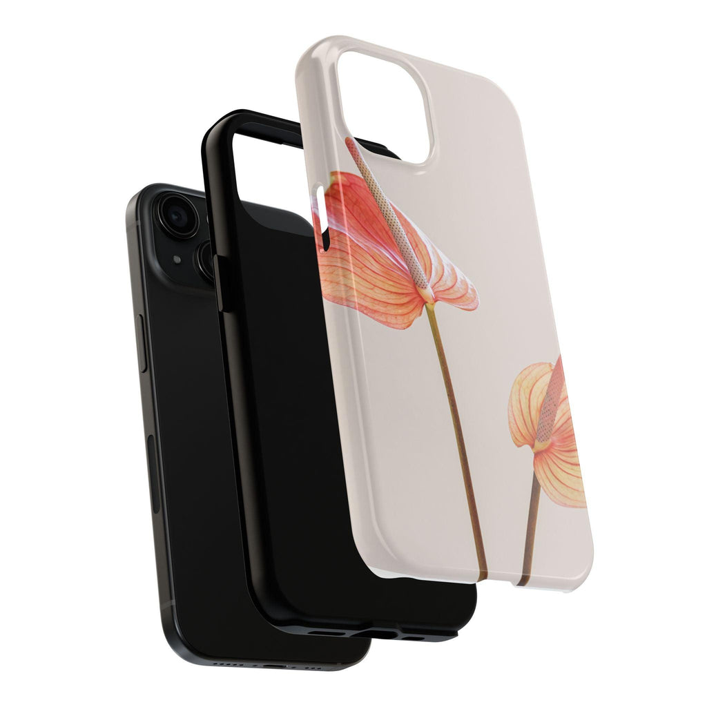 Orange Flower with Leaves Tough Phone Cases
