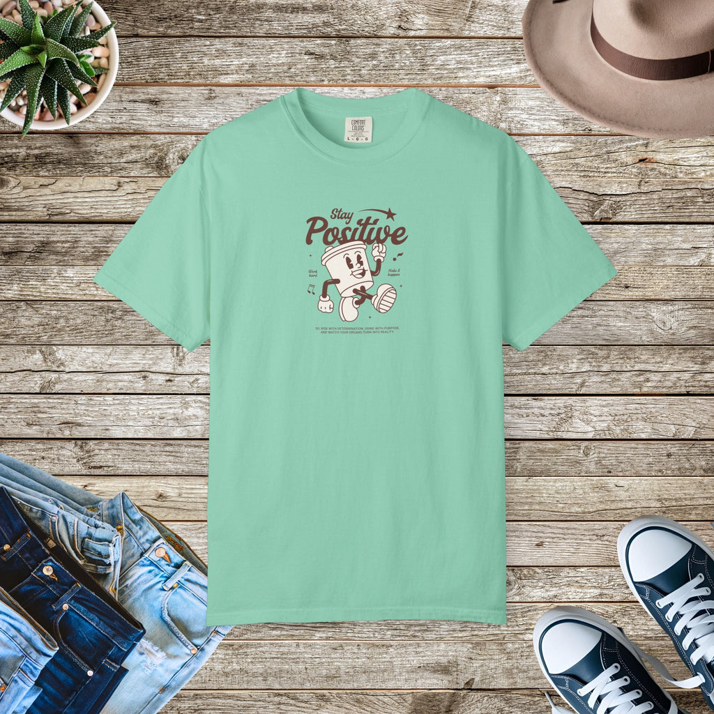 Think Positive Cotton Tee - Inspirational Unisex Comfort - DipaliZ