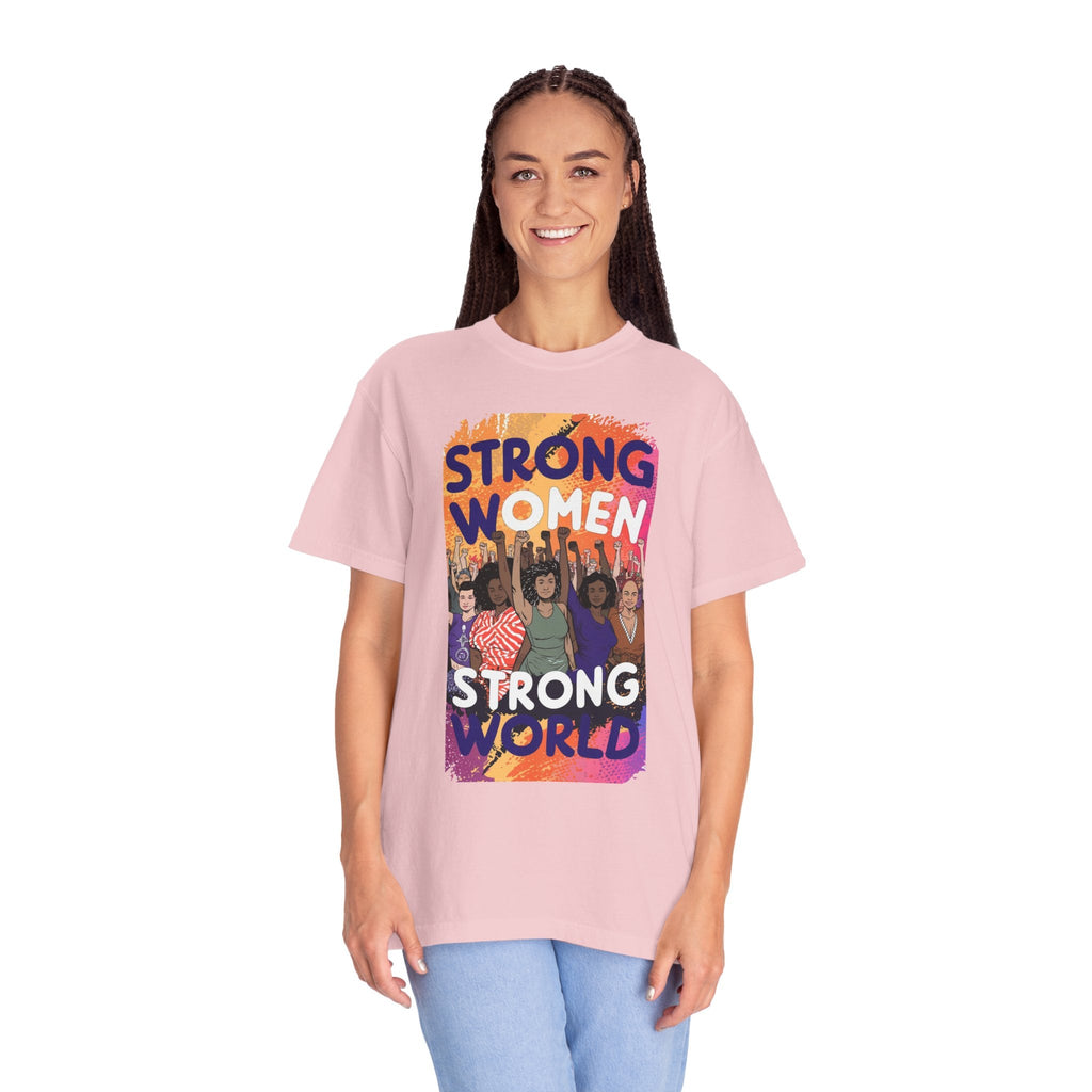 Strong Women Strong World Cotton Tee - Unisex Comfort - DipaliZ