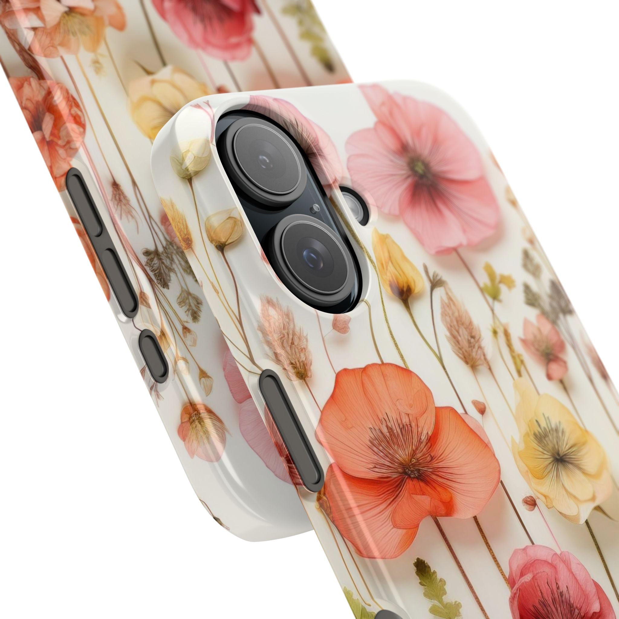 Pink Floral Pressed Flowers - Slim Case
