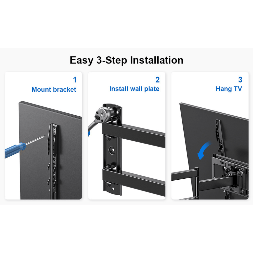 ErgoAV Single Stud Motion Mount for TVs 40" to 55" and up to 77lbs