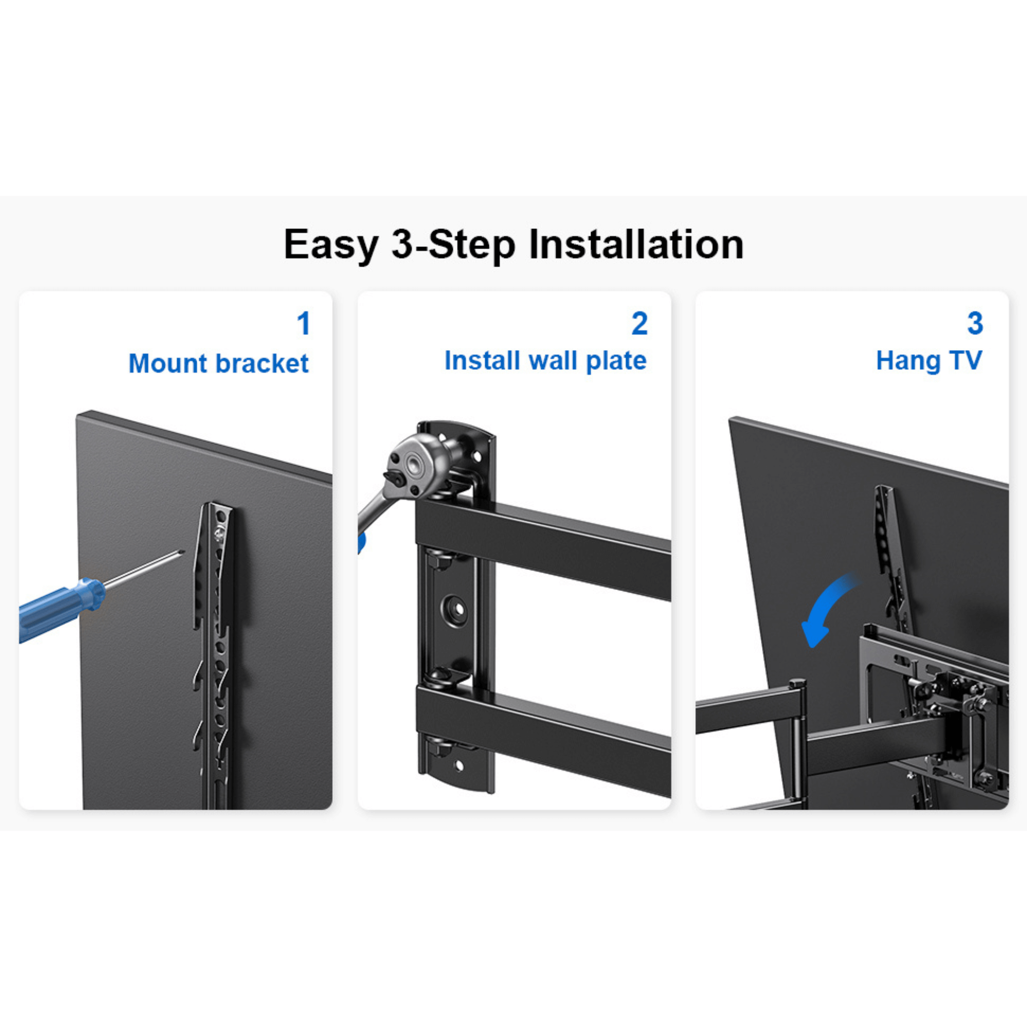 ErgoAV Single Stud Motion Mount for TVs 40" to 55" and up to 77lbs