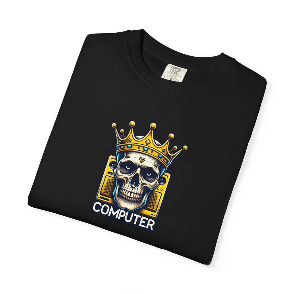 Skull With A Crown Computer Cotton T-Shirt - DipaliZ