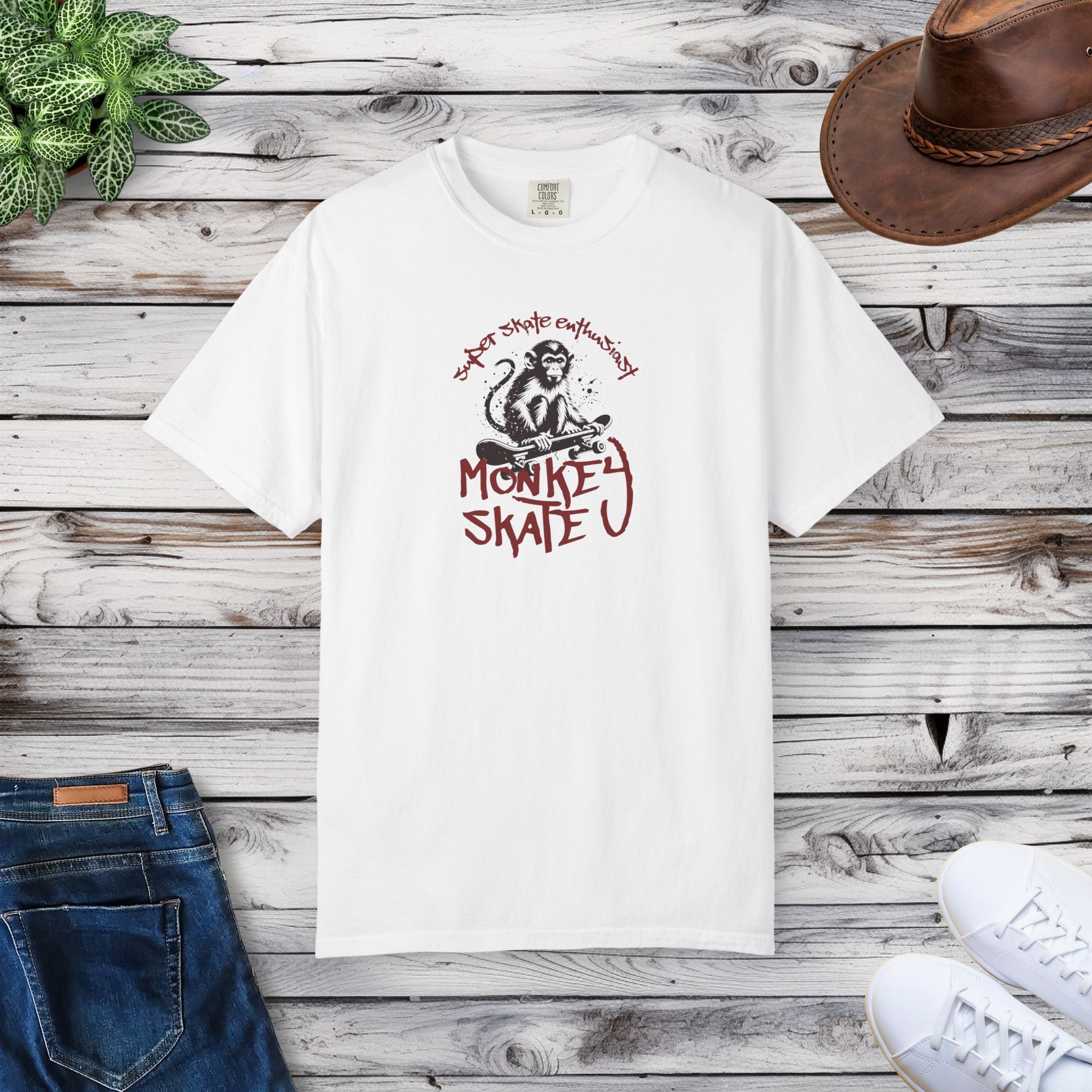 Super Cozy Cotton Tee - Skate Monkey Ultimate Comfort - DipaliZ