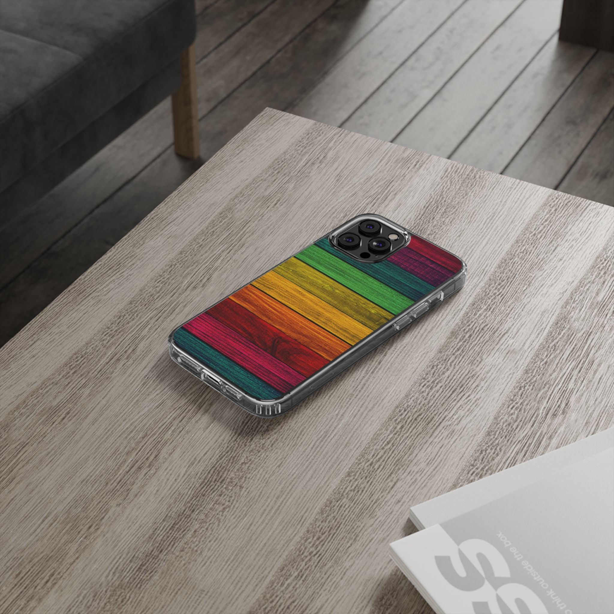 Rainbow On Woods Clear Cases